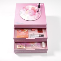 Kotak Hadiah Kalender Advent Pemutar Musik Vinyl Kustom, Kemasan Kalender Kardus, Kotak Laci untuk Kosmetik, Parfum & Kue Bulan
