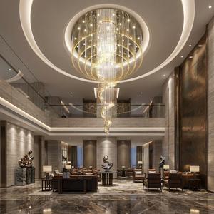 <span class=keywords><strong>Lampadario</strong></span> a Spirale in Cristallo <span class=keywords><strong>Moderno</strong></span> per Hotel, Sale Banchetti, Ville, Club, Illuminazione di Alta Gamma Personalizzata per Progetti - Product Image 2