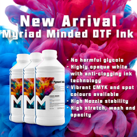 Encre DTF Myriad Minded la plus populaire pour imprimante textile, encre éco-solvant CMYK+W, impression continue sans obstruction