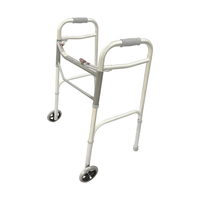 Cadre de marche pliant en aluminium marcheur argenté à roues avant mobile pour adultes âgés