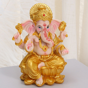 Statua Feng Shui in Resina del Dio Indù Ganesha Statua Dio Elefante Thailandese Scultura Dio della Ricchezza Ornamento Buddha Indiano Regalo Festivo - Product Image 1