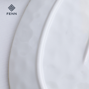 FENN Plateaux de service blancs en céramique faits à la main Assiette de 12 "Grand <span class=keywords><strong>plateau</strong></span> moderne pour plat de poisson Steak ou <span class=keywords><strong>homard</strong></span> Assiette en porcelaine - Product Image 3