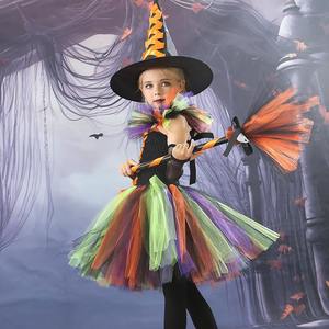 Vestido de <span class=keywords><strong>Bruja</strong></span> con Tutú para Niñas, <span class=keywords><strong>Disfraz</strong></span> Hecho a Mano para Halloween, Festivales, Fiestas, Bailes, Ropa para Fotos, Vestido Elegante para Purim - Product Image 3