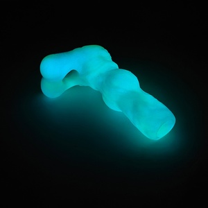 Open Head Wolf Penis Sleeve Enlarger Luminous Silicone <b>Dildo</b> Sleeve Male Penis Girth Extender with Cock Ring Reusable Sex Toys - Product Image 6