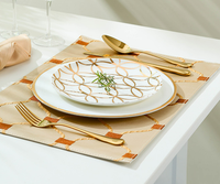 Assiettes rondes en céramique de style moderne, logo personnalisé acceptable, assiette à dîner en porcelaine fine pour mariage