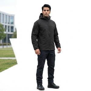 Men's Softshell <b>Jacket</b> Outdoor Autumn Waterproof Windproof Breathable Zipper Closure <b>Fleece</b> <b>Lining</b> OEM - Product Image 1