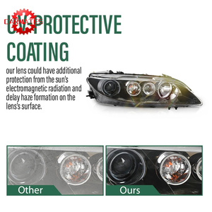 Faros Delanteros Halógenos Negros Transparentes Compatibles con <span class=keywords><strong>Mazda</strong></span> <span class=keywords><strong>6</strong></span> 2006 <span class=keywords><strong>2007</strong></span> 2008 Lado Izquierdo+Derecho GP7A510L0B GP7A510K0B MA2502134 MA2503134 - Product Image 6