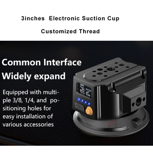 Ventosa Electrónica Inteligente de 3 Pulgadas, Redonda y Ovalada, con Succión al Vacío, Batería de Larga Duración, Soporte de 1/4 para <span class=keywords><strong>Techo</strong></span> de <span class=keywords><strong>Coche</strong></span>, para Fotografía - Product Image 2