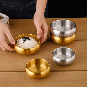 Tazón Redondo de Acero Inoxidable 304 de Doble Pared Estilo Coreano para Restaurante, para Arroz, Sopa Ramen, Fideos y Ensalada - Product Image 4