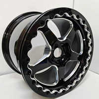 Jantes forgées sur mesure 18x12 18x10 pouces 5x120.65 1 pièce noire usinée avec bec de cygne pour course de dragsters pour Chevrolet Corvette Grand Sport