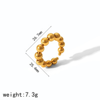 Vente en gros de bagues de prière en acier inoxydable plaqué or 18 carats, classiques, minimalistes, imperméables, à billes, tendance