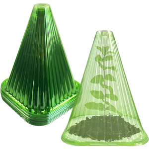 Cloche de jardin classique verte réutilisable en plastique transparent pour la protection des plantes en hiver, cloche pour fleurs et plantes - Product Image 2
