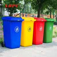 Extérieur 240 litre roues poubelle conteneur poubelle en plastique poubelle