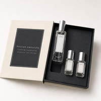 Boîte cadeau magnétique personnalisée pour parfum avec couvercle intérieur imprimé en EVA noir OEM
