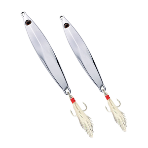Jig en métal argenté brillant pour la pêche au maquereau - Longue portée en eau salée, jigging pour appâts en eau moyenne, pour zander et brochet (20g-120g) - Product Image 1