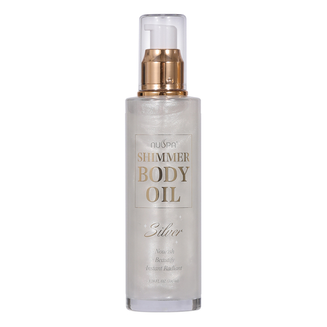 Wholesale Free Sample Women Beauty Products 4 Radiant Shades Glow Fast-Absorbing Luxury Shimmer Body Oil for Dark Skin