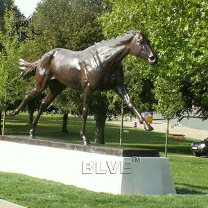 BLVE Outdoor City Project Metal Craft Antique Copper Statue Life Size Casting Bronze Horse Sculpture