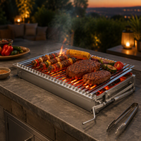Barbecue argentin en acier inoxydable pour restaurant et cuisson en plein air