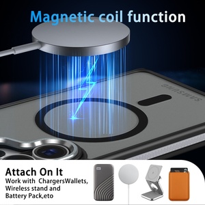 Étui magnétique fin transparent mat en PC pour Samsung <span class=keywords><strong>Galaxy</strong></span> <span class=keywords><strong>S22</strong></span> S23 S24 S25 S26 Ultra + FE S25 Edge, compatible avec la charge sans fil - Product Image 2