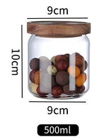 Meilleures ventes : Ensemble de pots à épices en verre au design moderne avec couvercle en bois d'acacia, ensemble de pots de rangement portables pour assaisonnements, pour la cuisine
