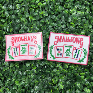 Parche Bordado de Mahjong para Regalo de Jugador, Estilo Rosa, <span class=keywords><strong>Aplique</strong></span> de Noche de Mahjong, Insignia de Ficha de Dragón para Sombreros, Bolsos y Accesorios de Mujer - Product Image 5