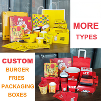 Boîte à frites jetable en papier pour emporter, emballage alimentaire personnalisé pour ailes de poulet, boîtes à hamburgers, conteneur pour plats à emporter rapides