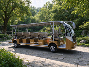 Bus électrique panoramique ouvert 17 places sans porte pour circuit <span class=keywords><strong>de</strong></span> station balnéaire, parc, pente <span class=keywords><strong>de</strong></span> 25% et autonomie <span class=keywords><strong>de</strong></span> 90-100 km, Amérique latine - Product Image 3