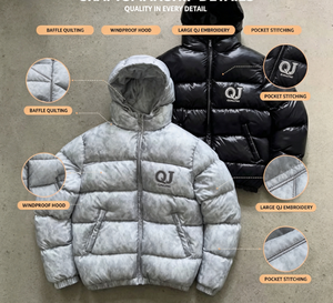 Giacca Puffer Oversize Extra Pesante con Zip, Monocolore, Corta, Imbottita, Antivento e Impermeabile - Product Image 2