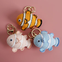 Hot Wholesale Factory Direct Creative À La Main À Tricoter Clown Poisson Poupée Exquis Poisson Ornements Suspendus pour Cadeaux