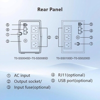 UPS Interactivo de Línea para Computadora Portátil con WiFi, Inversor de 12V, 650VA, Monofásico, Batería de Plomo-Ácido, Pantalla LED