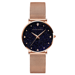 <span class=keywords><strong>Montre</strong></span> pour <span class=keywords><strong>femme</strong></span> Hannah Martin, <span class=keywords><strong>prix</strong></span> de gros d'usine, minimaliste, luxe, or rose, quartz, acier inoxydable, étanche, logo personnalisé - Product Image 1
