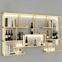 Étagère murale minimaliste industrielle, étagère flottante pour vin, armoire pour petit salon, décoration de bar à domicile