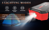Démarreur de voiture portable 12V avec pompe à air et écran numérique 20000mAh 1000A/3000A/4000A MAX, kit d'urgence avec chargement USB-A