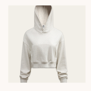 Sweat-shirt à capuche tendance vintage sportif sexy de haute qualité, sweat-shirt court pour femmes, coupe ajustée, couleur unie, manches longues, sweat-shirt décontracté - Product Image 2