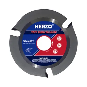 HERZO 카바이드 팁 절단 톱날 125mm 3 앵글 그라인더 용 치아 멀티 툴 그라인더 톱