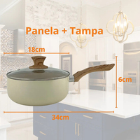 Ensemble de casseroles en aluminium antiadhésif moderne de 8 pièces, revêtement céramique, couvercles en verre, poignées en bois, compatible induction, passe au lave-vaisselle