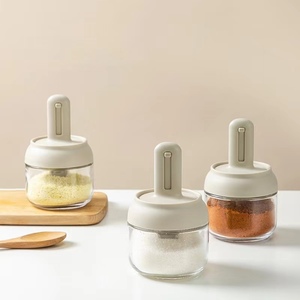 280Ml 9.4Oz Thủy Tinh Gia Vị Lọ Với Có Thể Thu Vào Muỗng Nắp Kín Đường Chủ Muối Hạt Tiêu Container Cà Phê Thanh Phụ Kiện - Product Image 2