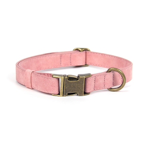 Heavy Duty Adjustable Empty <b>Dog</b> Collar OEM Brown Pink Soft Microfiber Leather Pet Accessories with Quick Release Metal Buckle - Product Image 1