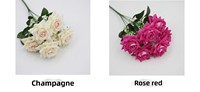 Roses artificielles en velours de soie rouge, bouquet de 7 têtes, durables, respectueuses de l'environnement, pour la décoration de la maison, de mariage, de la Saint-Valentin et de Pâques