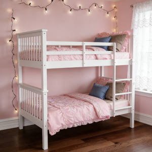 <b>Double</b>-Decker <b>Bunk</b> <b>Beds</b> Wood Frame Low Profile Minimalist Design for School Dormitory Hotel Apartment Commercial Use - Product Image 2