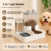 Gamelle automatique pour chat avec distributeur d'eau intégré, alimentée par charge, en plastique, station d'alimentation et d'abreuvement pour animaux, double gamelle, style de luxe