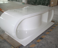 Bureau de direction ovale en acrylique massif blanc, 150 couleurs au choix, conception OEM