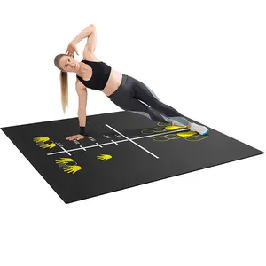 Large Exercise Mat Thick For Jump Roping Non Slip Portable Workout Mats For Home Gym Flooring