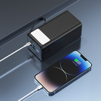 Batterie Externe Portable Grande Capacité 50000mAh avec Poignée Corde, Affichage Numérique et Projecteur, Charge Rapide PD 20W pour Téléphone Portable