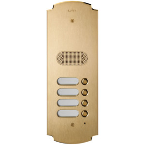 Campanello Audio Patavium 2F+ con 4 Pulsanti, Finitura in Ottone - Product Image 1
