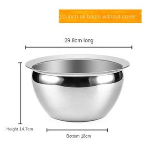 Olla con tapa para almacenamiento de aceite, cuenco grande de metal, cuenco de acero inoxidable para cenar, salsa de soja, ensalada de frutas, huevos, cuenco para mezclar - Product Image 4