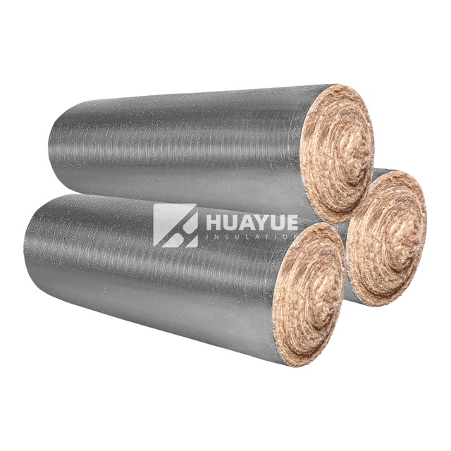 HUAYUE Industrial Micro Fiber Glass Wool Aluminum Foil Fiberglass Insulation Different Density for Roof Wall Thermal Insulation