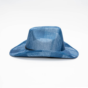 หมวก<span class=keywords><strong>คาวบอย</strong></span>ลายสก็อตสีน้ำเงินย้อนยุคสำหรับทุกเพศ ขายส่ง - สไตล์ตะวันตก คลาสสิก สำหรับฤดูร้อน กิจกรรมกลางแจ้ง สวมใส่สบาย - Product Image 4