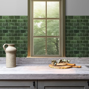 Nuovo arrivo verde metro Peel and Stick 3D mattonelle di piastrelle di marmo adesivo cucina Backsplash <span class=keywords><strong>per</strong></span> la decorazione <span class=keywords><strong>per</strong></span> la casa bagno <span class=keywords><strong>soggiorno</strong></span> - Product Image 3