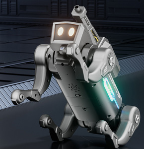 Robot chien interactif bionique IA, jouet lanceur de balles d'<span class=keywords><strong>eau</strong></span>, robot chien télécommandé programmable avec lumière LED et musique pour garçons, jouet éducatif - Product Image 3